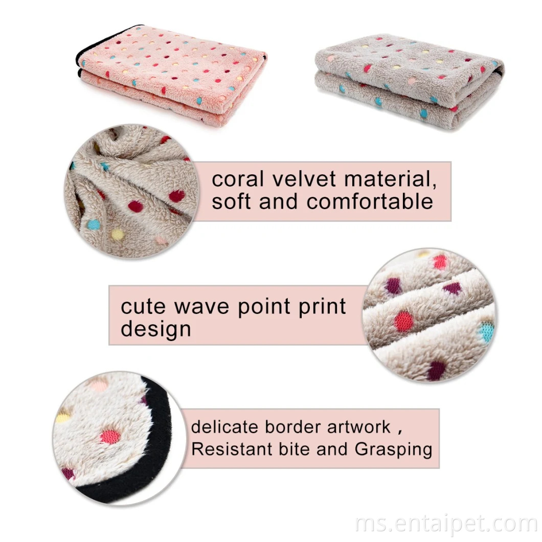 Fabrik Fleece Selimut Anjing Haiwan Peliharaan Lembut dan Comel